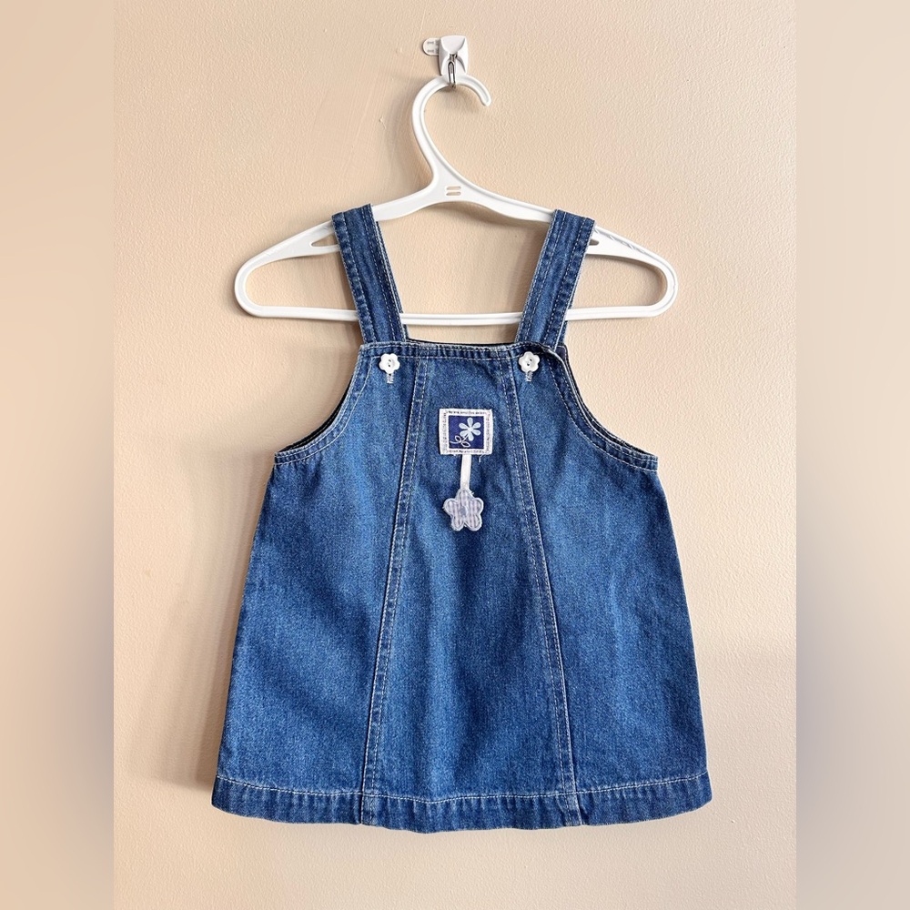 Denim Baby Jumper Dress | Flower Detail | Little Me
